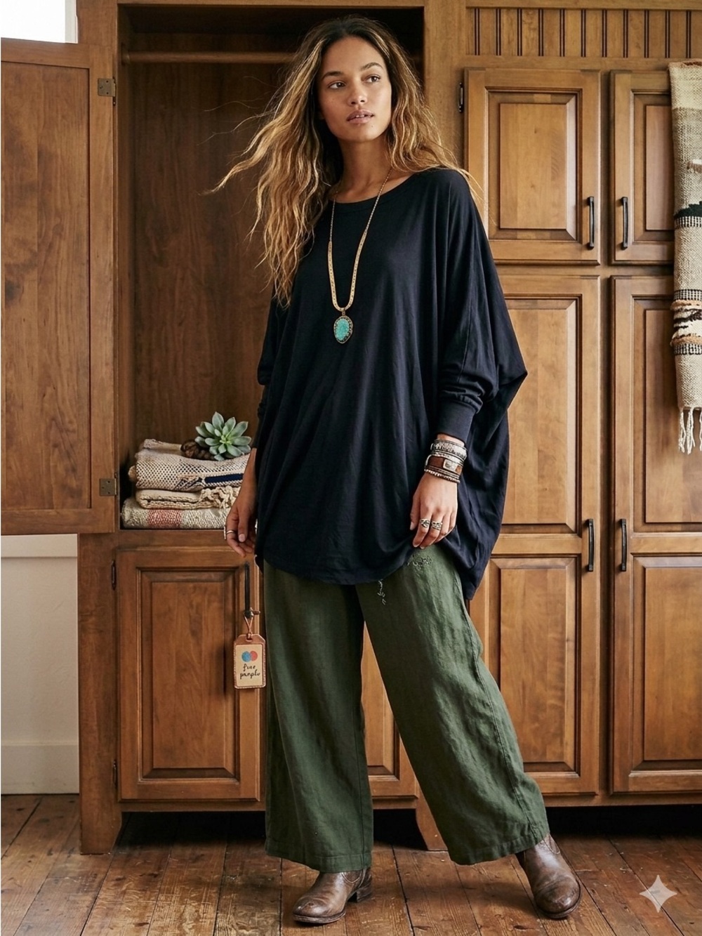 Free People FP Beach Dalia Tunic in black Size Small